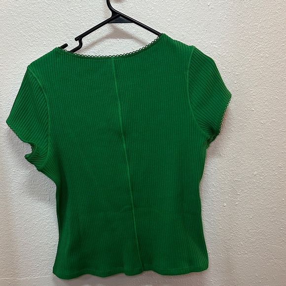Free People Green Button-Down Ribbed Top - Picture 6 of 6